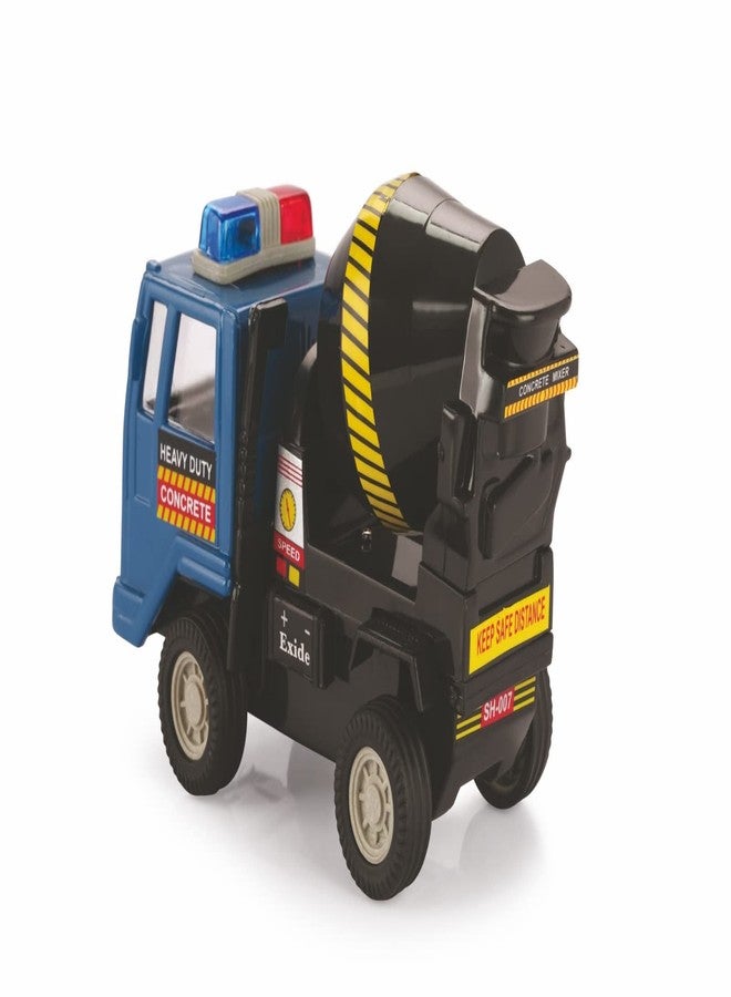 Shinsei Concrete Mixture Truck Maintenance Free Pullback Spring Action Race Toy Gift for Boys 3+ Years. Strong ABS Plastic, NO Sharp Edges, BIS Certified. Pack of 1, Color Yellow - Image 4